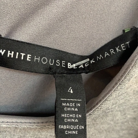 110-7 WhiteHouse Black Market grey zippered sleeveless dress size 4 basic - Picture 5 of 6